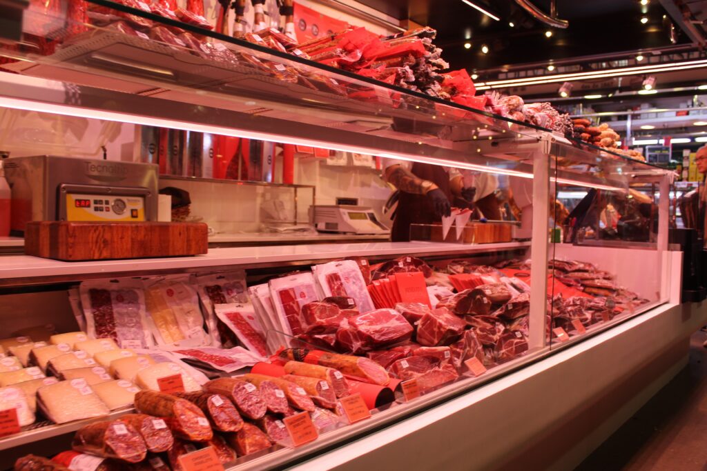 banco carne supermercato 